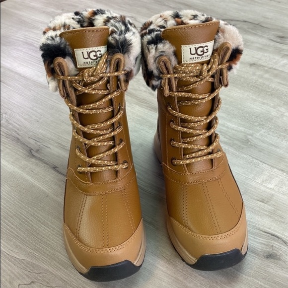 🌿UGG🌿 UGG Women's Zaylee Leopard
Waterproof Charcoal Leather Boots - Picture 5 of 16